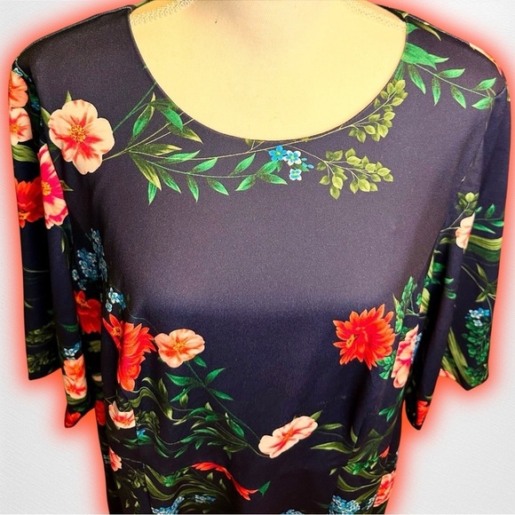 NWOT Eliza J ‘Mandy’ Navy Blue 3/4 Sleeve Fit & Flare Style Dress Plus Size 18W - Picture 5 of 16